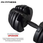 PH Fitness Premium Verstelbare Dumbells Zwart Set 24KG, Sport en Fitness, Ophalen of Verzenden, Nieuw, Benen, Dumbbell