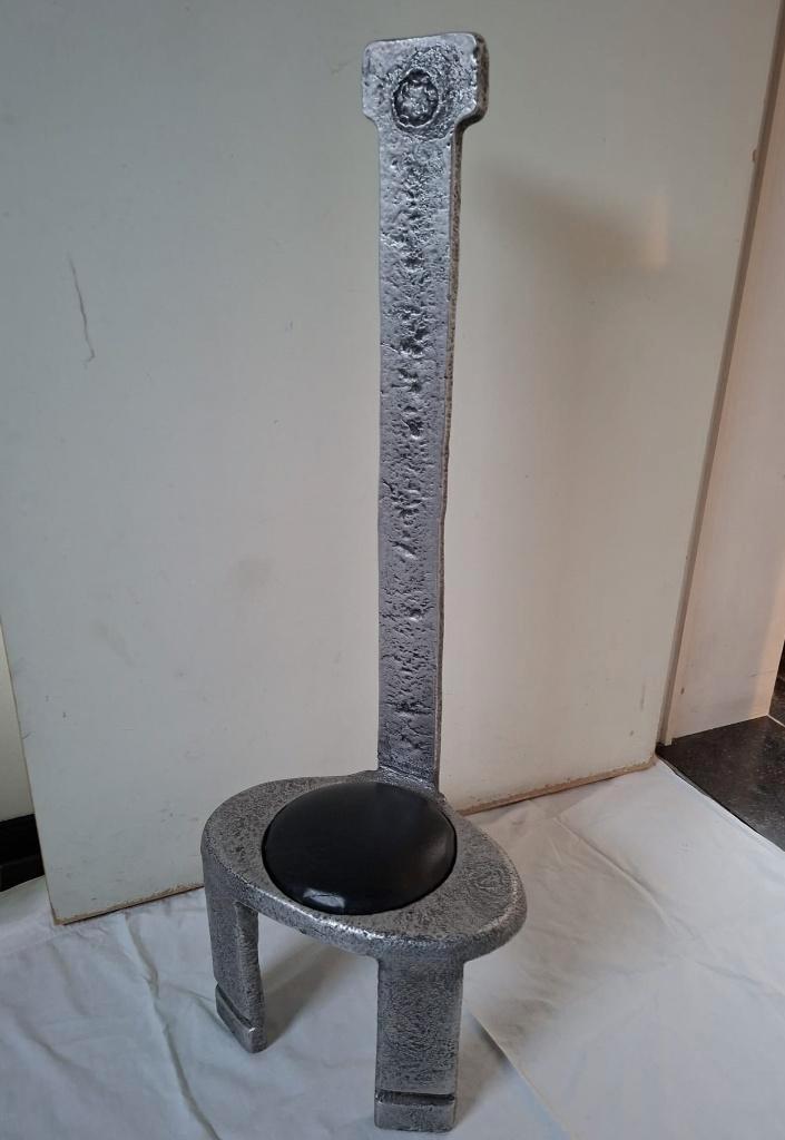 Willy Ceysens, chaise, fonte d'aluminium, années 70, Antiquités & Art, Art | Sculptures & Bois, Enlèvement ou Envoi