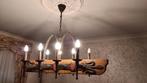 zware rustieke balk luster met 8 lichtpunten, Maison & Meubles, Lampes | Lustres, Enlèvement, Utilisé