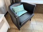 Zwart lederen stoel fauteuil 70 x 64 x 63 cm izgst, Enlèvement, Comme neuf, Moins de 75 cm, 50 à 75 cm