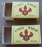 2 Lege luciferdoosjes union match 'made in Belgium', Utilisé, Boîtes ou marques d'allumettes, Enlèvement ou Envoi