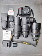 NIKON D7200 + 4 lenzen + externe flitser + 3 filters, Audio, Tv en Foto, Fotocamera's Digitaal, Ophalen, Gebruikt, Nikon