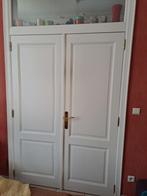 Dubbele houten binnendeur, Doe-het-zelf en Bouw, Deuren en Vliegenramen, Ophalen, Gebruikt, 120 cm of meer, Binnendeur