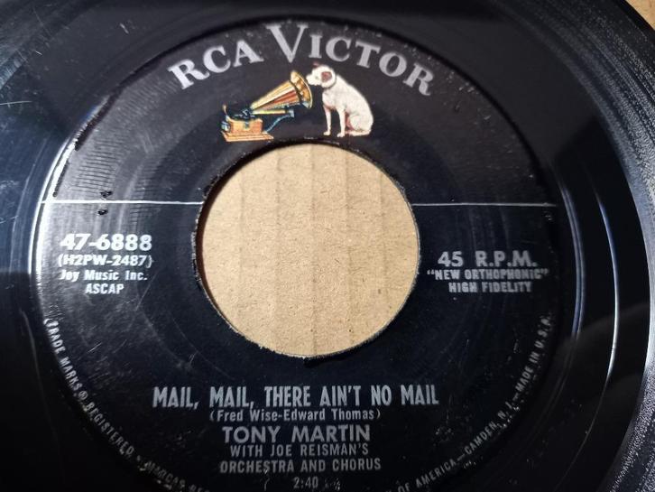 Tony Martin ‎– Mail, Mail, There Ain't No Mail / Look At 'Er, Cd's en Dvd's, Vinyl Singles, Gebruikt, Single, Pop, 7 inch, Ophalen of Verzenden