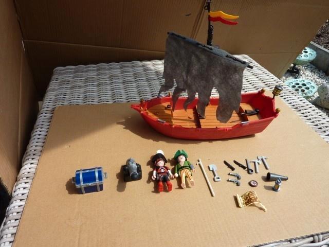 Piratenboot piratenschip boot met piraten, Kinderen en Baby's, Speelgoed | Playmobil, Zo goed als nieuw, Complete set, Ophalen of Verzenden