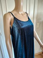 vintage lange fluwelen jurk, Taille 38/40 (M), Comme neuf, Vintage, Bleu
