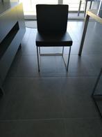 Set van 4 zwarte leren stoelen, Ophalen, Zwart, Leer, Vier