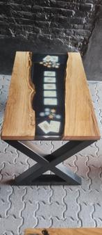 Tafelontwerp pokertoren massief houten epoxy-inzetstuk, Ophalen