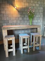 Steigerhouten staantafel, Huis en Inrichting, Tafels | Statafels, Ophalen, Zo goed als nieuw