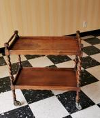 Vintage eikenhouten trolley met wielen — rustieke stijl, Huis en Inrichting, Tafels | Sidetables, Ophalen, Gebruikt, 50 tot 100 cm