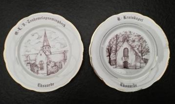 Porseleinen wandborden: Daknam en 2 van Eksaarde. beschikbaar voor biedingen