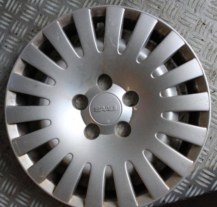 4 originele Saab 9-5 15" wieldoppen, Auto diversen, Wieldoppen, Gebruikt, Ophalen of Verzenden