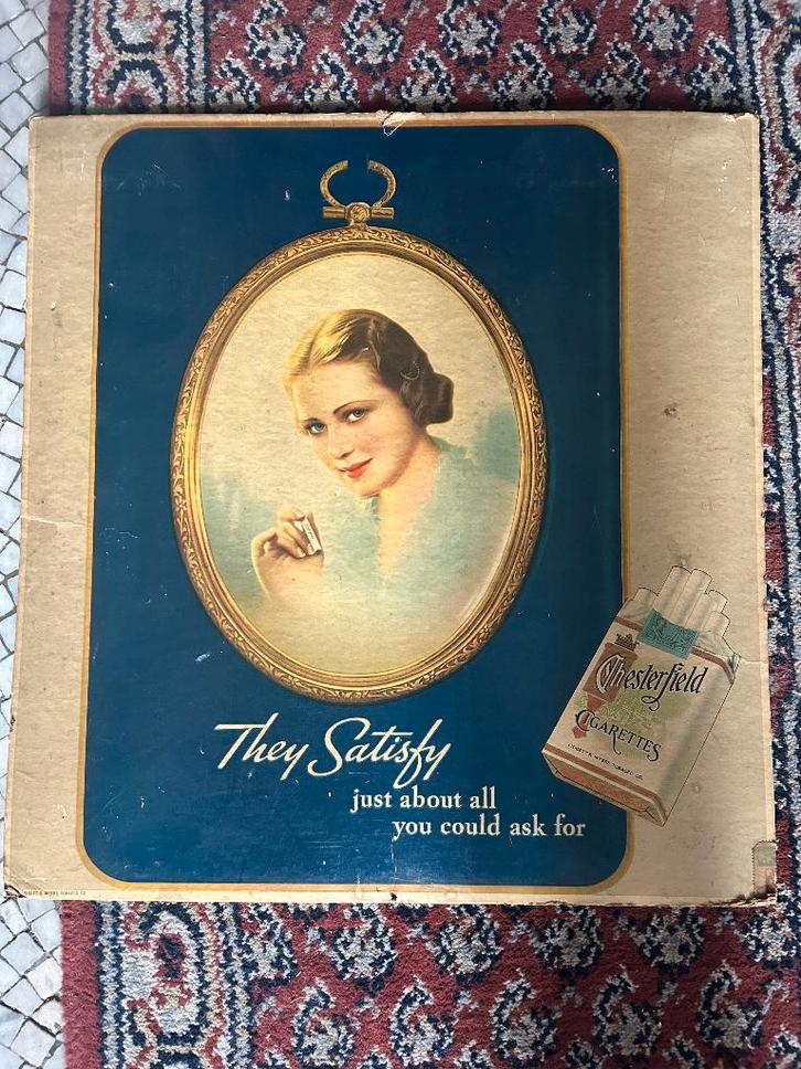 Chesterfield tabak reclames van 17 jan 1938, Collections, Articles de fumeurs, Briquets & Boîtes d'allumettes, Enlèvement
