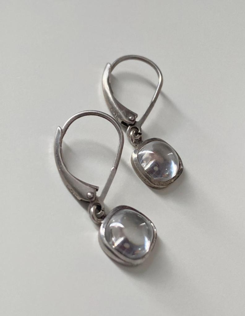 Boucles d'oreilles et pendentif en argent 925, Bijoux, Sacs & Beauté, Boucles d'oreilles, Avec strass, Enlèvement ou Envoi, Comme neuf
