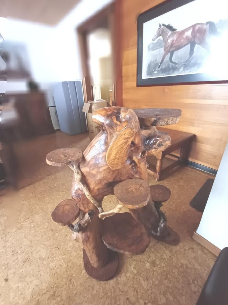 Œuvre d'art artisanale en bois massif, Enlèvement, Fait main, Bois