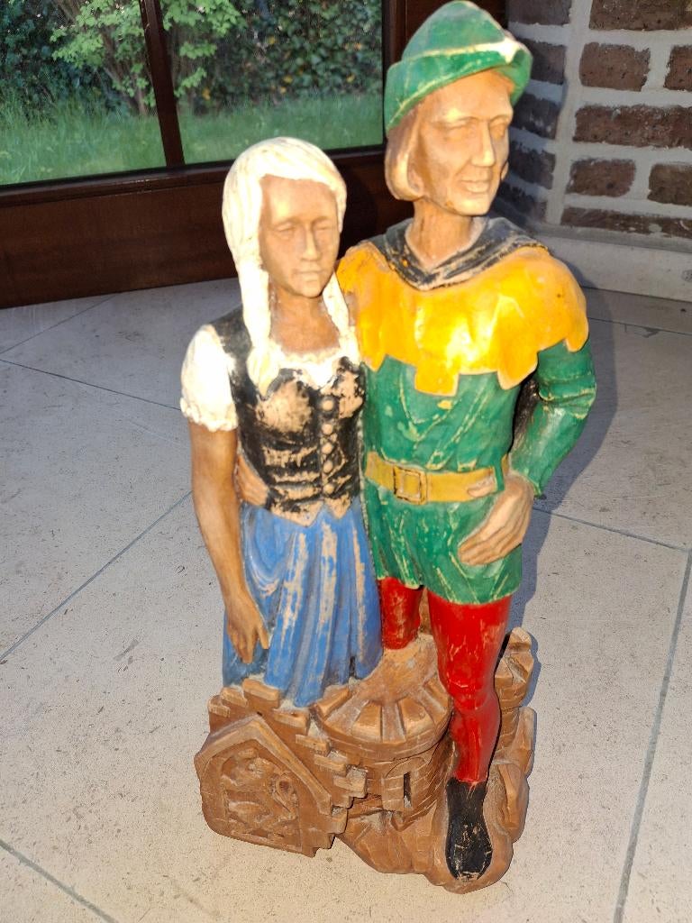 Tijl en Nele beeld, Antiquités & Art, Art | Sculptures & Bois, Enlèvement, Statue, 20 - 50 cm