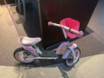 Roze loopfietsje met duwstang en mandje, Ophalen, Gebruikt, Duwstang