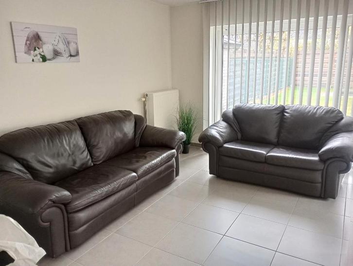 Salon, Huis en Inrichting, Zetels | Complete zithoeken, Gebruikt, Leer, Ophalen