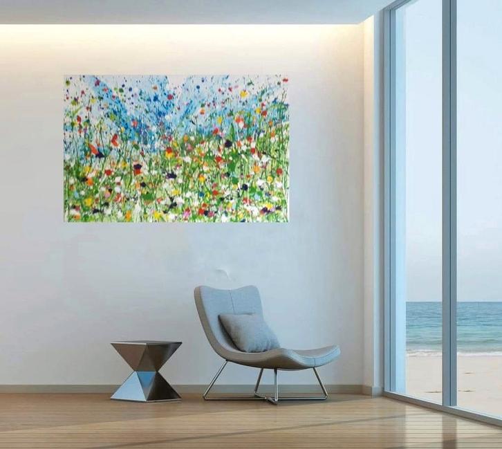 Keep dreaming  field's, Antiek en Kunst, Kunst | Schilderijen | Abstract, Ophalen