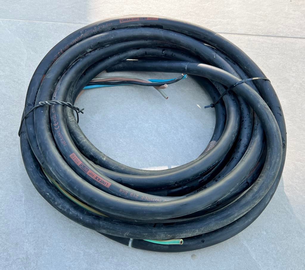 Câble 5G10 mm² H07RN-F + câble de terre 16 mm², Bricolage & Construction, Électricité & Câbles, Enlèvement, Comme neuf