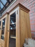 Eiken buffetkast/vitrinekast art:86/26.1, Ophalen, Met deur(en), 200 cm of meer, Eikenhout