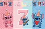 130x150cm Stitch 7th Birthday Backdrop, Happy Birthday Cloth, Enlèvement