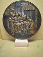 Grote antieke ronde koperen wanddecoratie 70cm, Ophalen