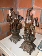 2x antieke Bronze paarden - Paarden van Marly, Antiek en Kunst, Ophalen