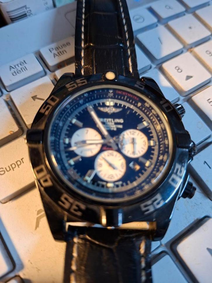 horloge, Handtassen en Accessoires, Horloges | Heren, Gebruikt, Breitling, Staal, Leer, Ophalen of Verzenden