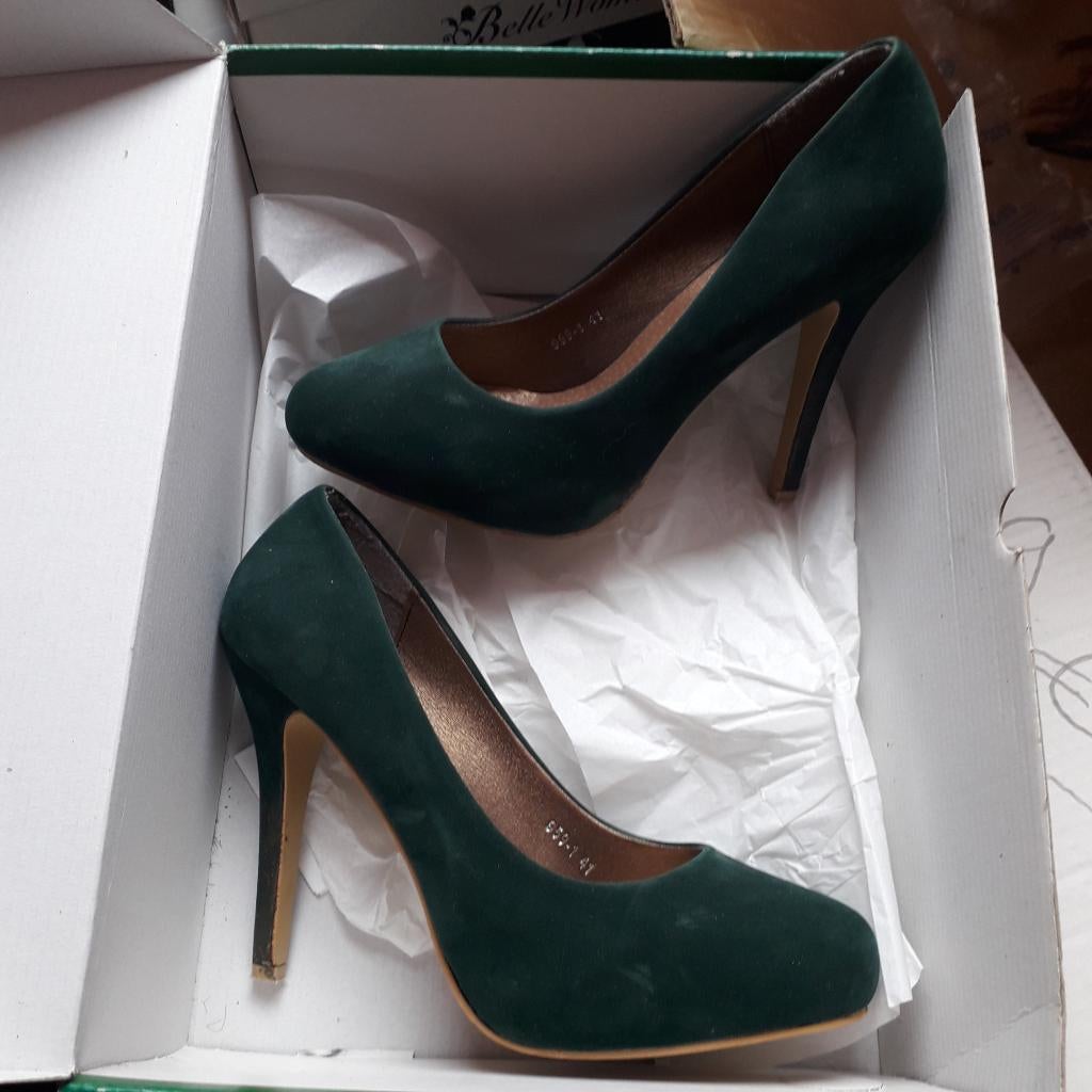 schoenen 41, Schoenen met lage hakken, Verzenden, Gedragen, Groen