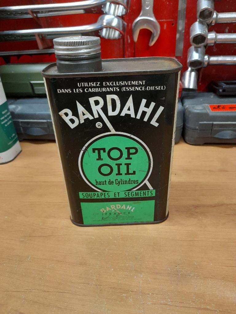 ancien bidon huile vide bardahl top oil, Collections, Marques & Objets publicitaires, Envoi, Utilisé, Autres types