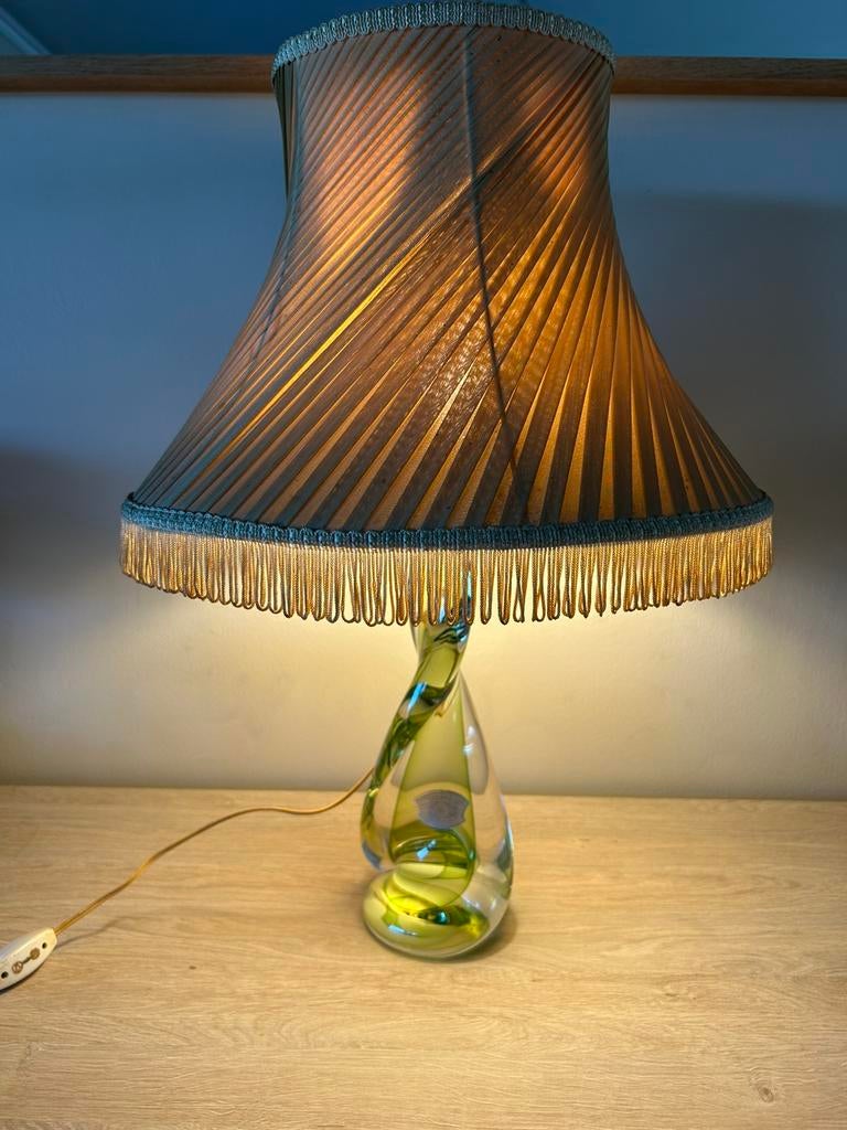 Lampe de table en cristal Val Saint Lambert, Antiquités & Art, Enlèvement