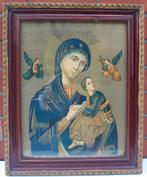 Heilig Hart met Jezus op haar arm in antiek kader, Ophalen