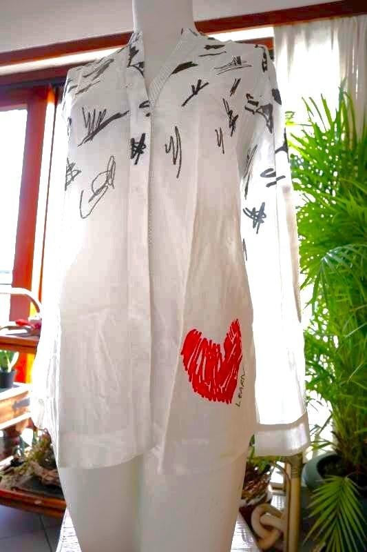 bijzonder wit zwart artistieke blouse, Wit, Ophalen of Verzenden, Zo goed als nieuw, Desigual