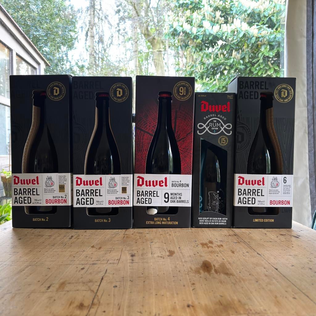 Duvel barrel aged nr 2,3,4,5 & 6, Verzamelen, Biermerken, Ophalen of Verzenden, Nieuw, Flesje(s), Duvel