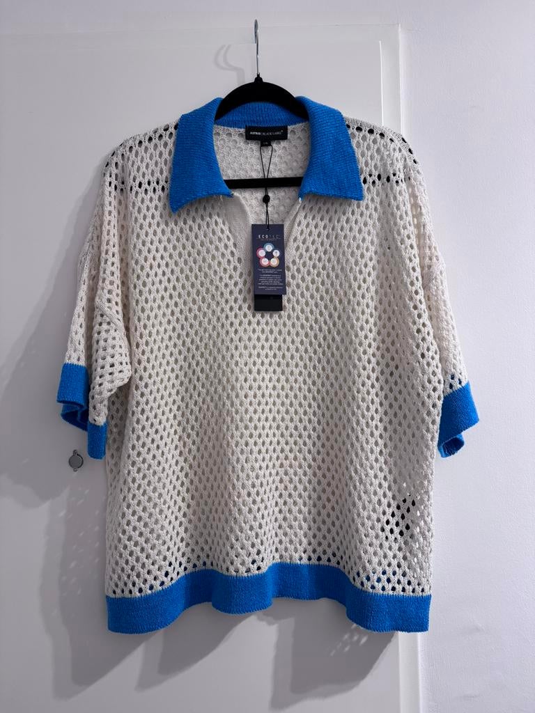 Astrid Black Label Crochet Polo L-XL NIEUW, Kleding | Dames, Blouses en Tunieken, Ophalen of Verzenden, Nieuw, Maat 42/44 (L)