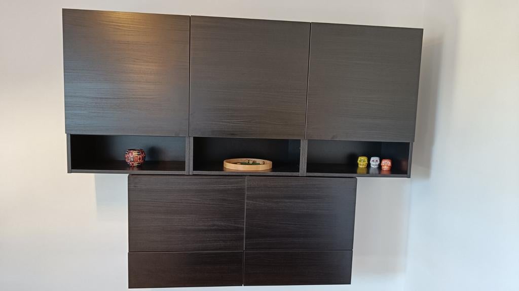 Meuble mural noir en bois, Maison & Meubles, Armoires | Armoires murales, Enlèvement