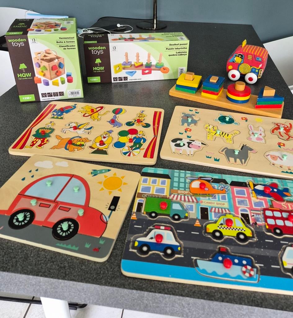 Pakket houten speelgoed vanaf 12 maanden, Verzamelen, Automaten | Flipperkasten, Ophalen