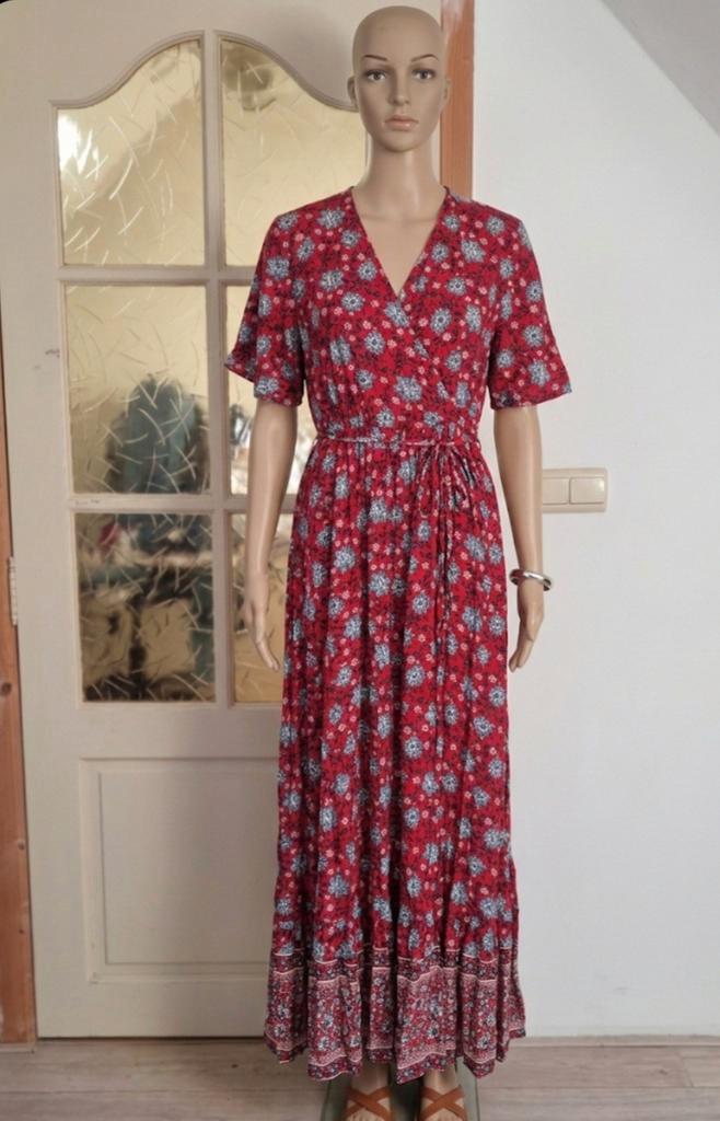 Robe longue fleurie style bohème - Rouge et Bleue - Taille S, Kleding | Dames, Jurken, Blauw