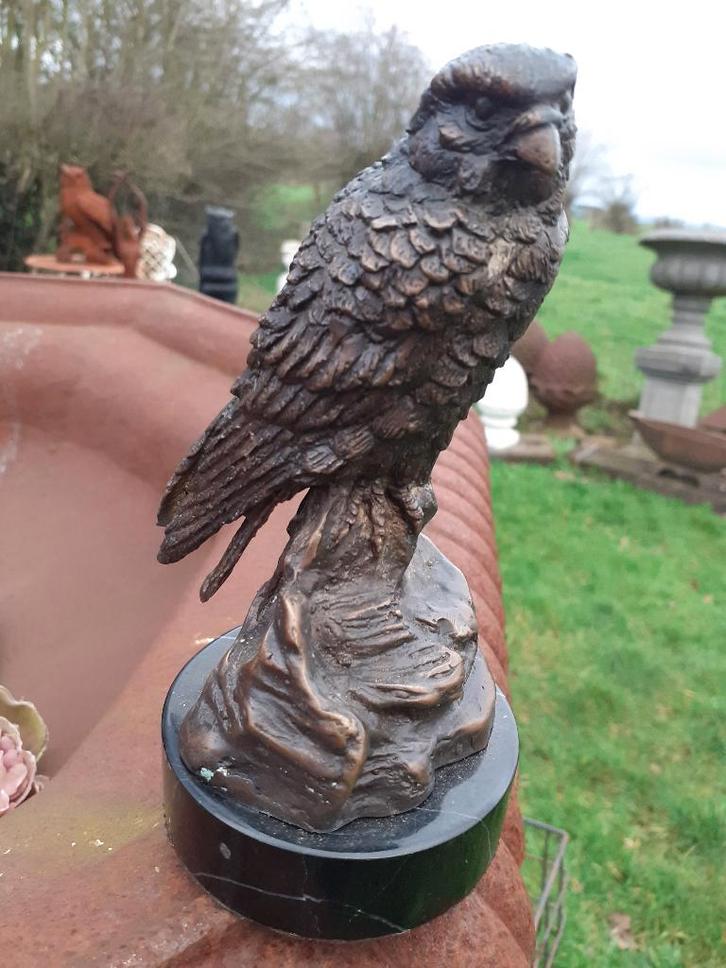 BRONZEN ADELAAR OP MARMEREN SOKKEL, Antiek en Kunst, Antiek | Brons en Koper, Brons, Ophalen of Verzenden