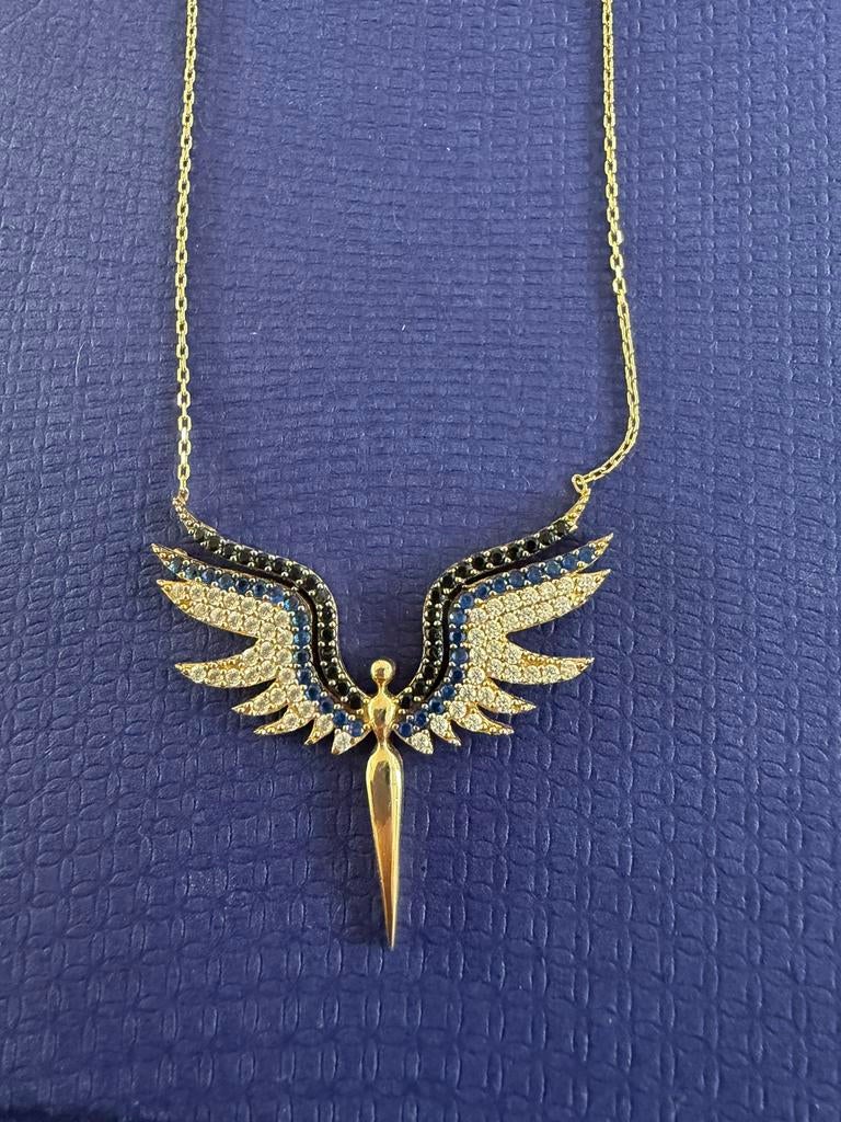 14-karaats gouden engelketting, Handtassen en Accessoires, Kettingen, Ophalen of Verzenden, Zo goed als nieuw