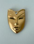 Vintage masker mask masq broche 930 VI 935 zilver argent, Ophalen of Verzenden, Zo goed als nieuw, Zilver