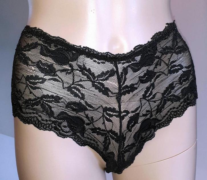 slip zwart kant Hunkemoller S, Kleding | Dames, Ondergoed en Lingerie, Slip, Zwart, Ophalen of Verzenden