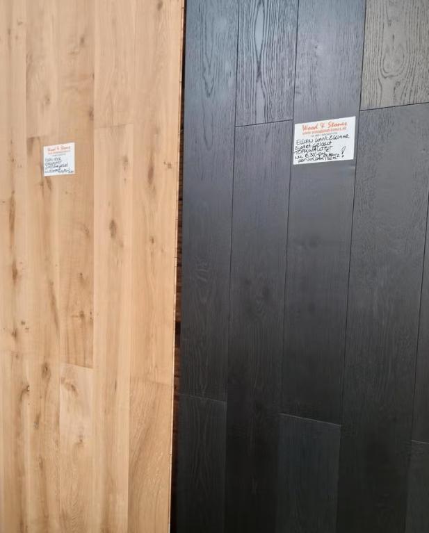 EIKEN VLOER VLOEREN LEGKLAAR GELAKT ZWART HOUTEN VLOER!, Tuin en Terras, Ophalen