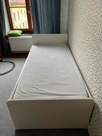 Lit IKEA SLAKT blanc en bon état, 85 à 100 cm, Sommier à lattes, Enlèvement, 180 cm ou plus