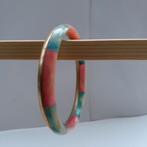 Armband: koper en gekleurd natuursteen., Ophalen of Verzenden, Zo goed als nieuw