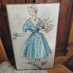 Cadre ancien vêtements à la mode Belle Epoque Brocante Art, Enlèvement