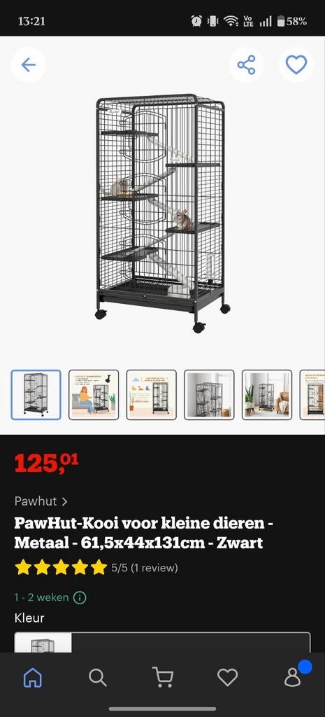 Mooie knaagdierenkooi, reeds gedemonteerd, Dieren en Toebehoren, Vogels | Hokken en Kooien, Ophalen, Zo goed als nieuw, Overige materialen