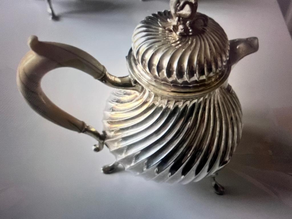 ARGENTERIE SERVICE À CAFÉ + SUCRIER FIN PLUS DE 150 D'ÂGE, Enlèvement