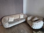beige witte woonkamer, Maison & Meubles, Fauteuils, Enlèvement, Comme neuf, Métal